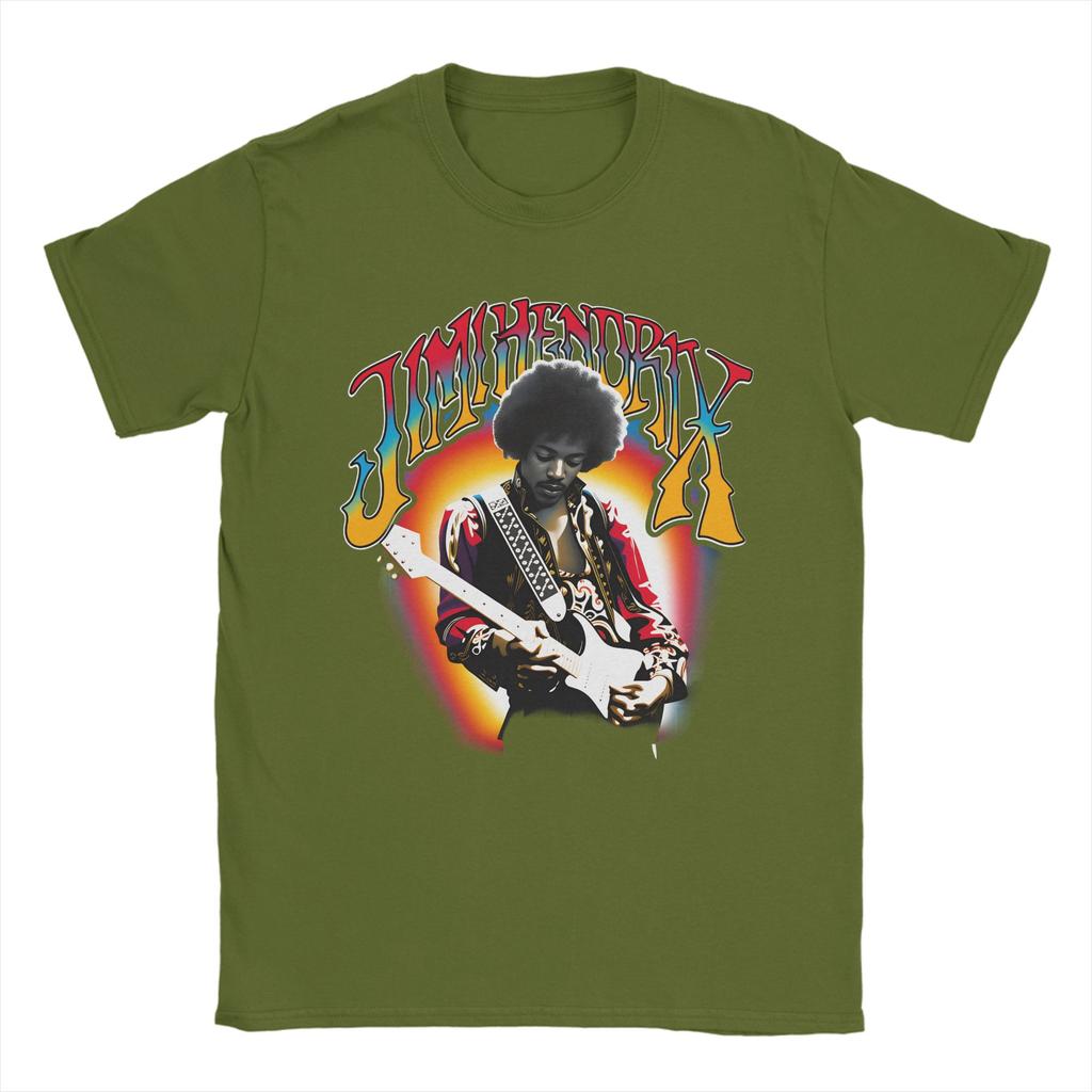 Jimi Hendrix T Shirt for Men 100 Cotton Novelty TShirts Crew Neck Tees Short Sleeve Tops Graphic