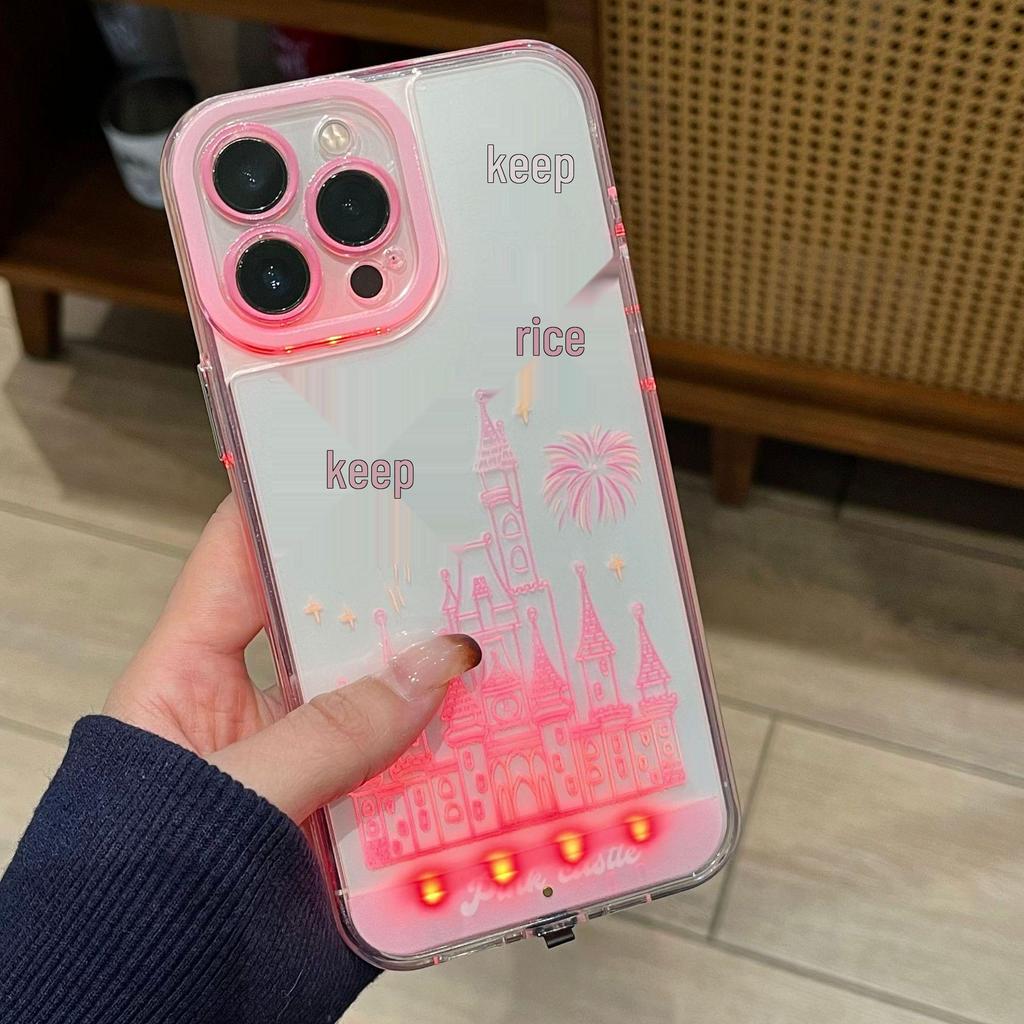 iPhone 17 Pro Max Luminous Fireworks Dream Castle Anti-Drop Flash Case