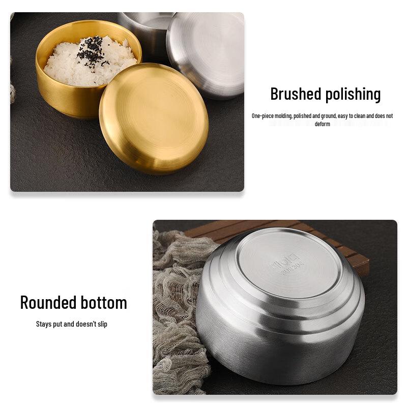 ZISIZ Creative Stainless Steel Rice and Soup Bowl