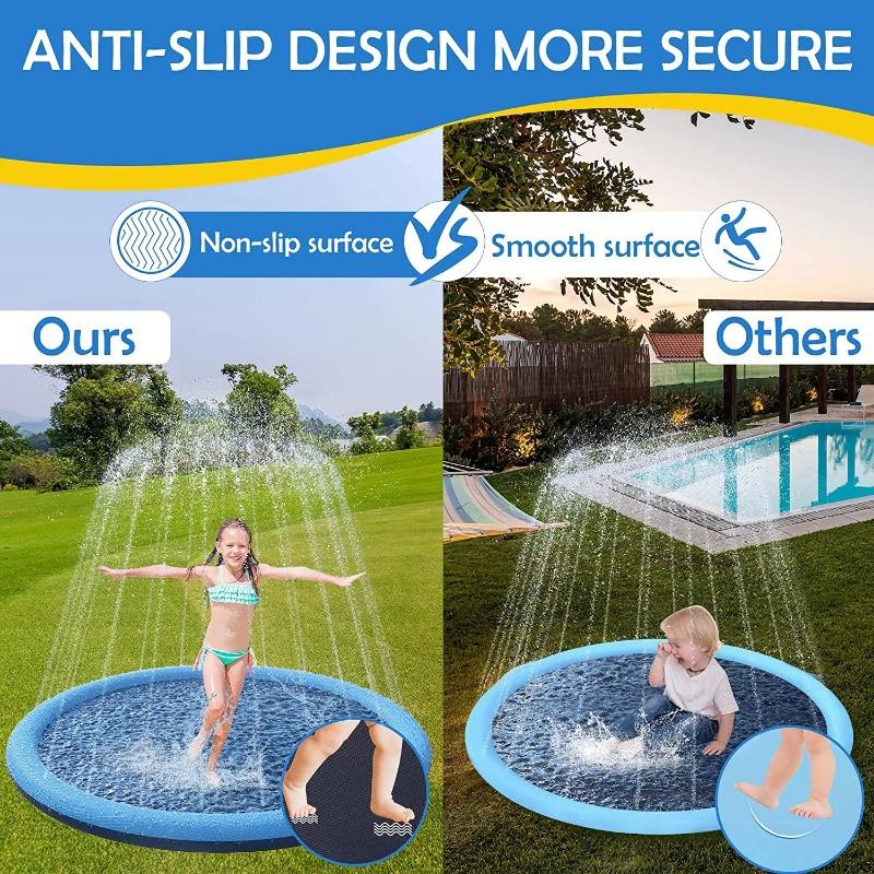 Summer Outdoor Water Toy Kid Dog Anti-Slip Splash Pad Thick Sprinkler Pool Backyard Fountain Play Mat Children Gift Play Supplie
