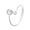Sterling Adjustable Letter Zircon Ring Women Minimalist Fashion Jewelry Alphabet Initial