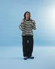 Kalagteo Striped Knit Balaclava Muffler / Ivory Black