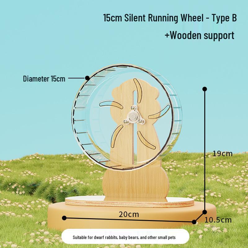 Super Silent Hamster Running Wheel Toy - Large Size Golden Hamster Exercise Ball with Stand for Cage Landscaping.