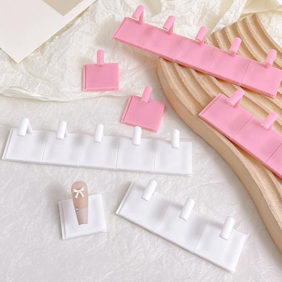 10Pcs Nail Practice Stand Fake Nail Tips Holder DIY Home Salon Nail Art Display Stand Beginner Manicure Painting Practice Base
