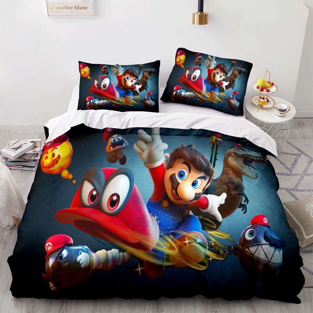 Super Smash Bros Nevresim Yastık Kılıfı Yatak Takımı Yetişkin Erkek Kız Yatak Odası Dekorasyonu Çocuk Tek Çift Büyük Boy