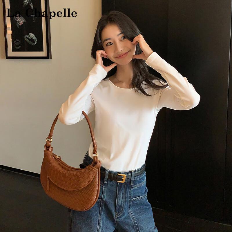 La Chapelle Women's Slim Fit Crew Neck Long Sleeve T-Shirt