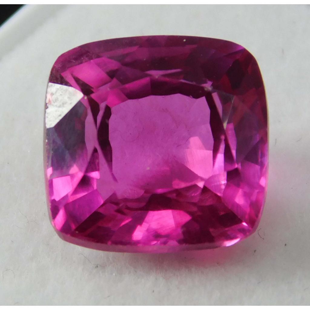 Natural Pink Ruby Loose Gemstone Square Cushion Cut 7.35 Ct for Jewelry Making and Gem Collections