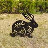 Rabbit Garden Statue Metal Rabbit Statue Yard Stake Rabbit Stake Easter Yard Art Black Animal Art Lawn Garden Silhouette Outdoor