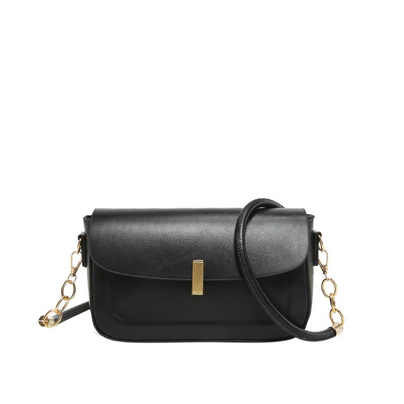 Chic Pu Leather Shoulder Bag Fashionable Chain Stitch Small Square Crossbody