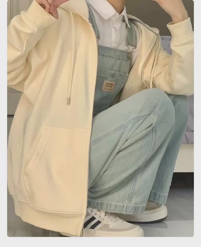 Autumn Women's Zippered Apricot Sweater Jacket - Casual Sports Style