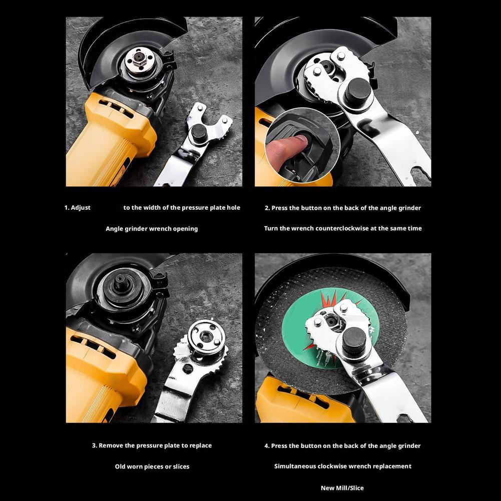 12-w-1 Regulowany Wielofunkcyjny Stalowy Pogrubiony Klucz do Szlifierki Kątowej - Uniwersalny Wytrzymały Wysokowytrzymały Ciężki