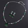 Set Accessories Atmospheric Heavy Industry Simulation Emerald Crystal Necklace Earrings Retro Versatile Light Luxury Women