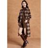 Women's Elegant Vintage Plaid Wool Blend Mid-Length Coat