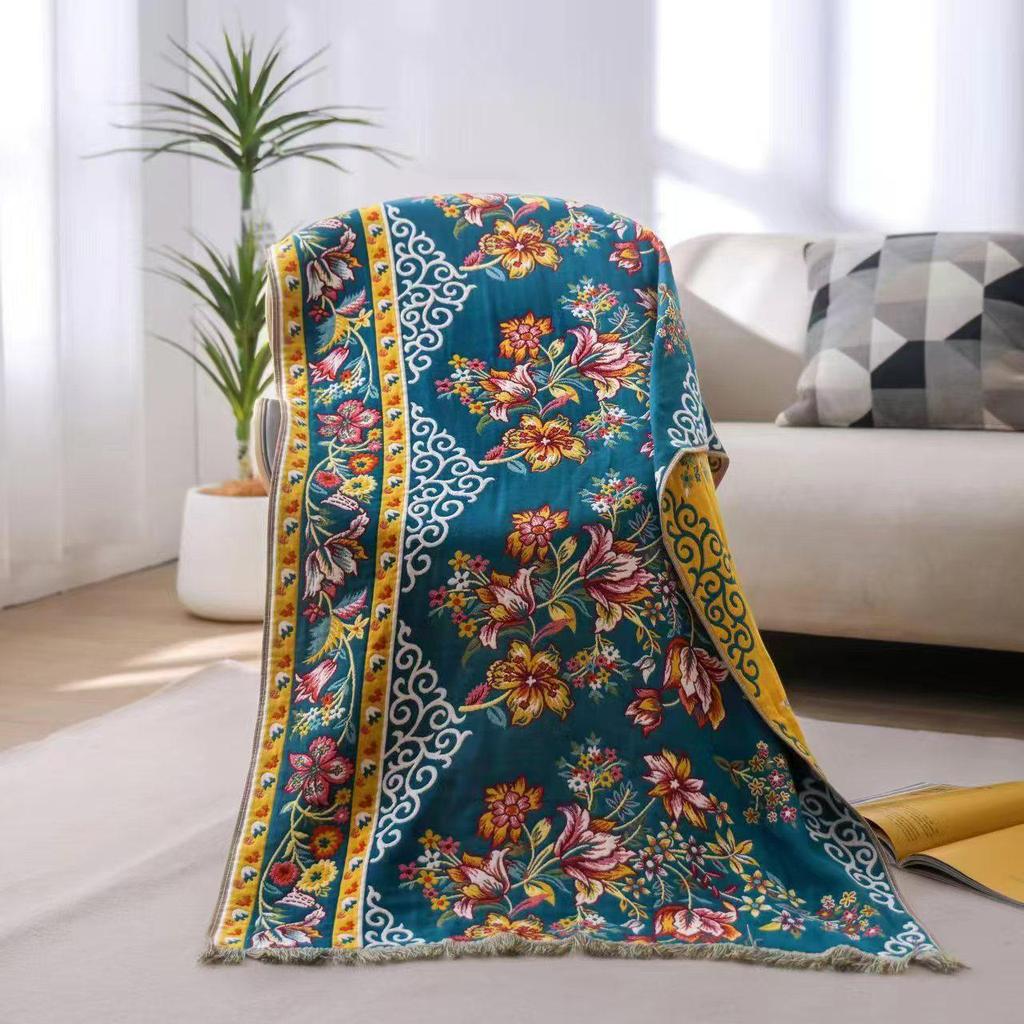 Pure Cotton Multi-Layer Gauze Blanket & Towel - Extra Large, Multipurpose use for Bath, Sofa, or Nap.