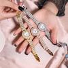 Elegant Ladies' Roman Numerals Bracelet Watch with Rhinestones