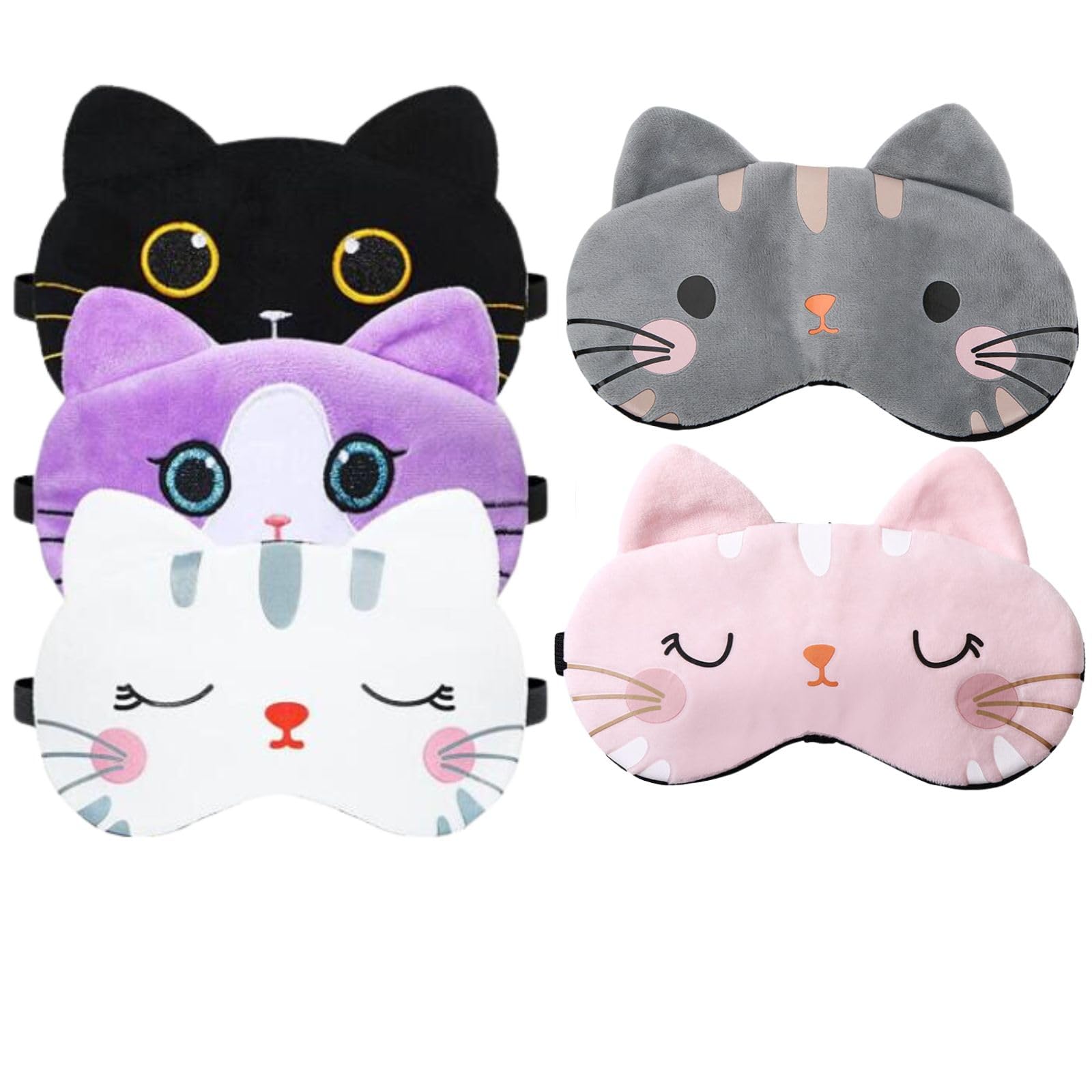 

Life2 Kiku Маска для сна для глаз с регулируемой завязкой, подходит для детей и взрослых, 5 штук