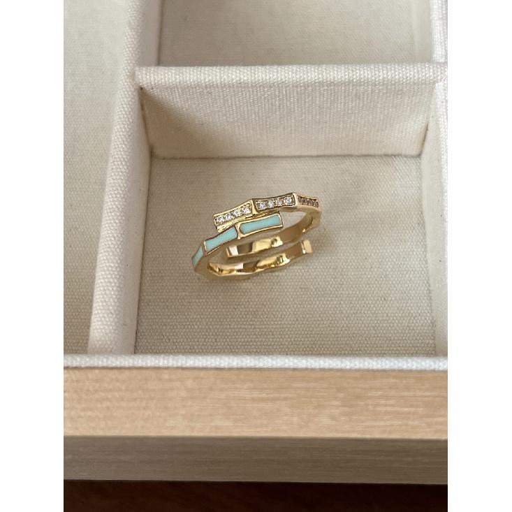Koreanischer Stil Schlichter Zirkon Bambusring Damen Offen Verstellbar Nische Hochwertig Einzigartig Westlicher Stil Perlenring Mode
