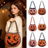 Kids Pumpkin Goodie Bags Halloween Trick‑or‑Treat Tote Bag, Ghost Face Candy Handbag, Party Favor Holders Reusable Bag for Costume Accessory