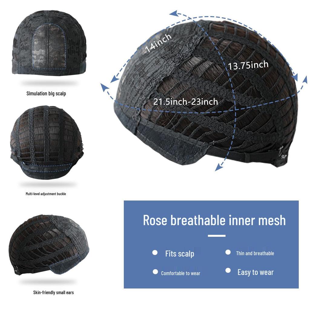 Złota syntetyczna peruka średniej długości z lokami dla kobiet - styl europejski i amerykański