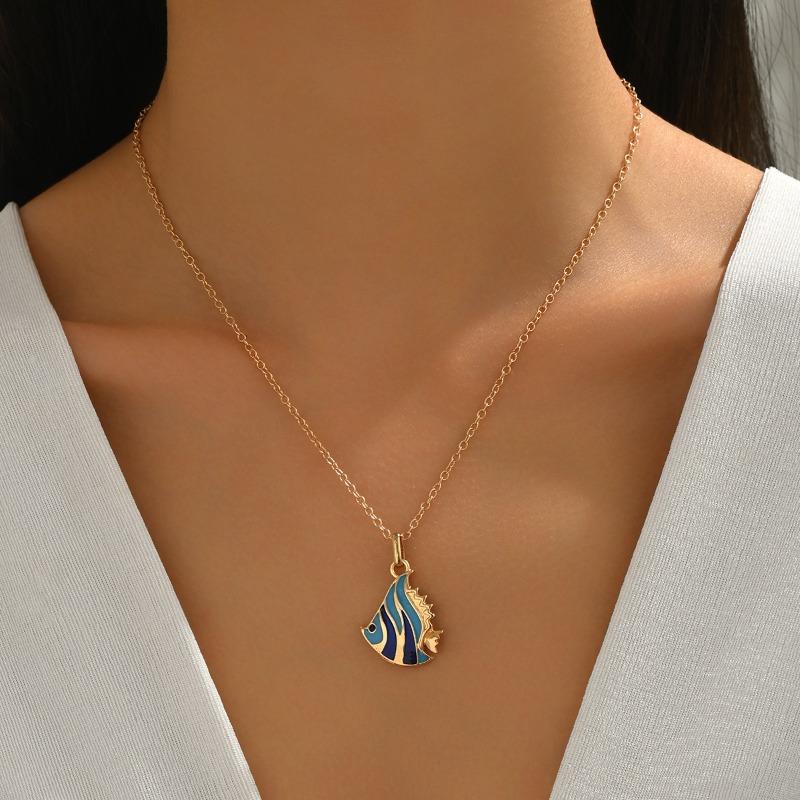Shell Necklace Niche Design Accessories Women's Ocean Fashion Oil Drip Conch Starfish Collarbone Chain