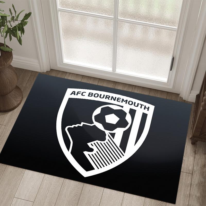 Bournemouth Football Design Crystal Velvet Carpet Cozy Non?Slip Printed Rug For Bedroom Living Room Entrance