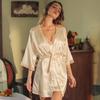 Sexy Ice Silk Pajamas Women'S High-End Lace Pure Desire Pajamas Suspender Nightgown Set