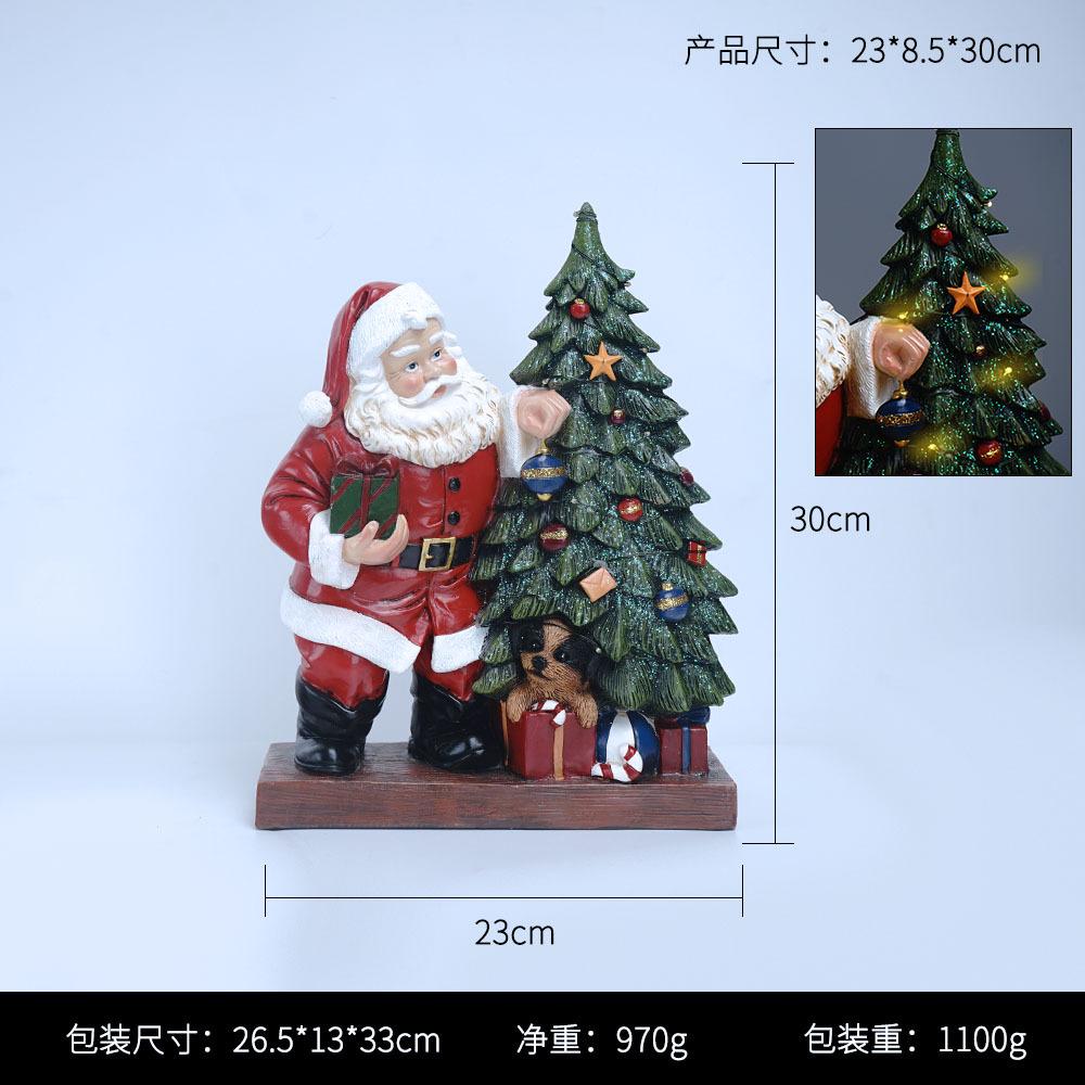 

Креативное рождественское украшение Светящееся украшение Санта-Клауса Изделия из смолы Снеговик Кукла Праздничное украшение для дома