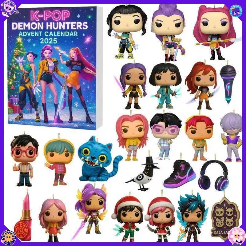 #new Acrylic Demon Hunter Christmas Tree Ornament Kpop Style Advent Blind Box Cute Gothic Holiday Decor For Teens And Women Gift