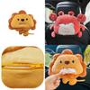 Car Tissue Box Holder With Lion Plush Toy Convenient Automotive Accessory Soft Material