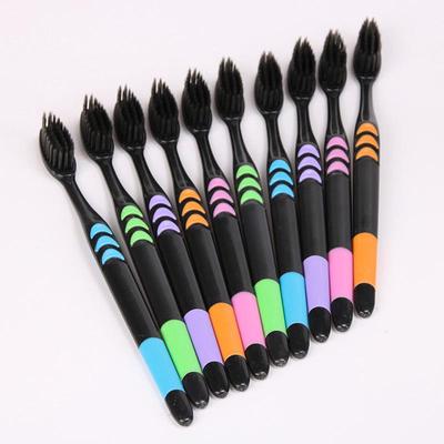 10 Teile/paket Weiche Bambuskohle Nano Zahnbürste Schwarz Zahnbürste Dental Persönliche Zahnpflege