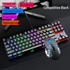 In-Stock RGB 87-Key True Mechanical Wired Keyboard, Blue Switch, for PC, Laptop, Office, and E-sports.