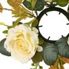 Artificial Rose Candle Wreath Flower Floral Garland Candles Holder for Table Centerpiece