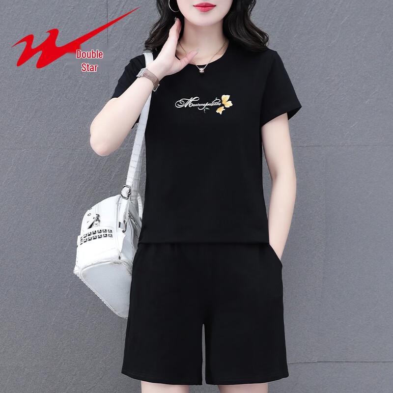 

Shuangxing Women s Summer Short Sleeve Shorts Sportswear Set 3XL