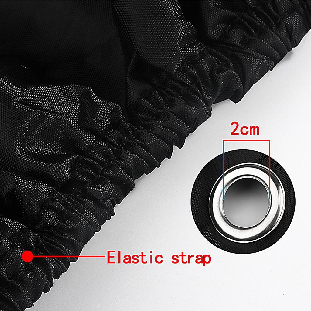 All Season Black Waterproof Sun Motorcycle Cover, Motorbike Cover Universal Weather Sun Outdoor Protection with Lock-Holes & Storage Bag