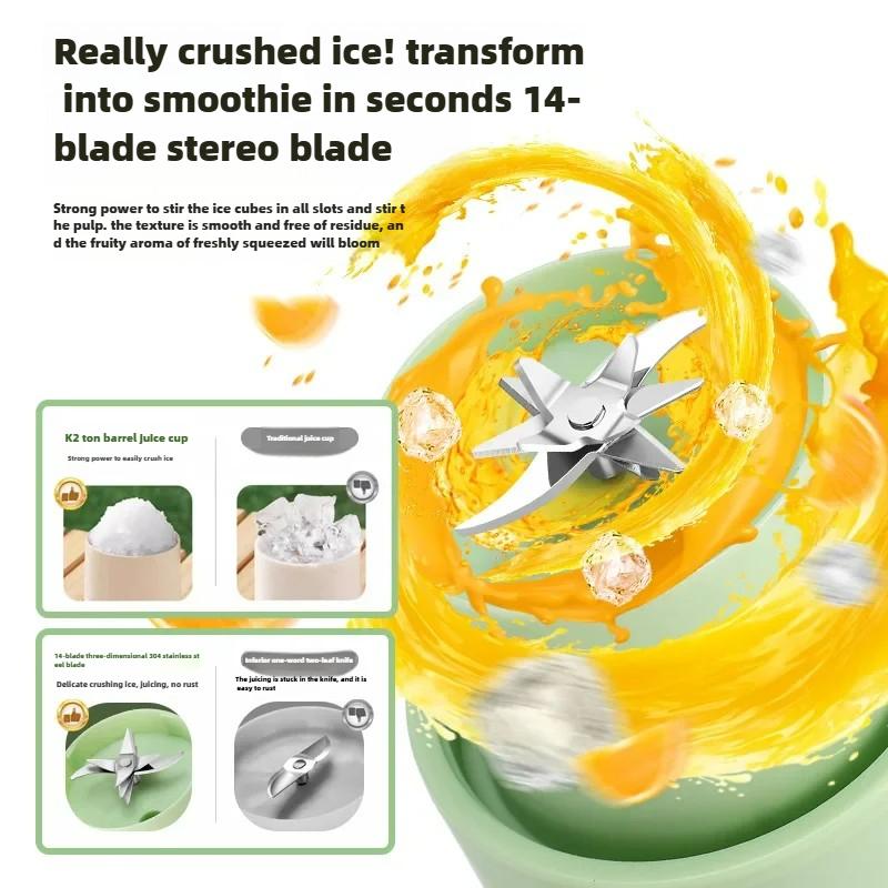 Portable Juicer Blender, Portable Juicing Cup, Small Travel Blender for Shakes and Smoothies