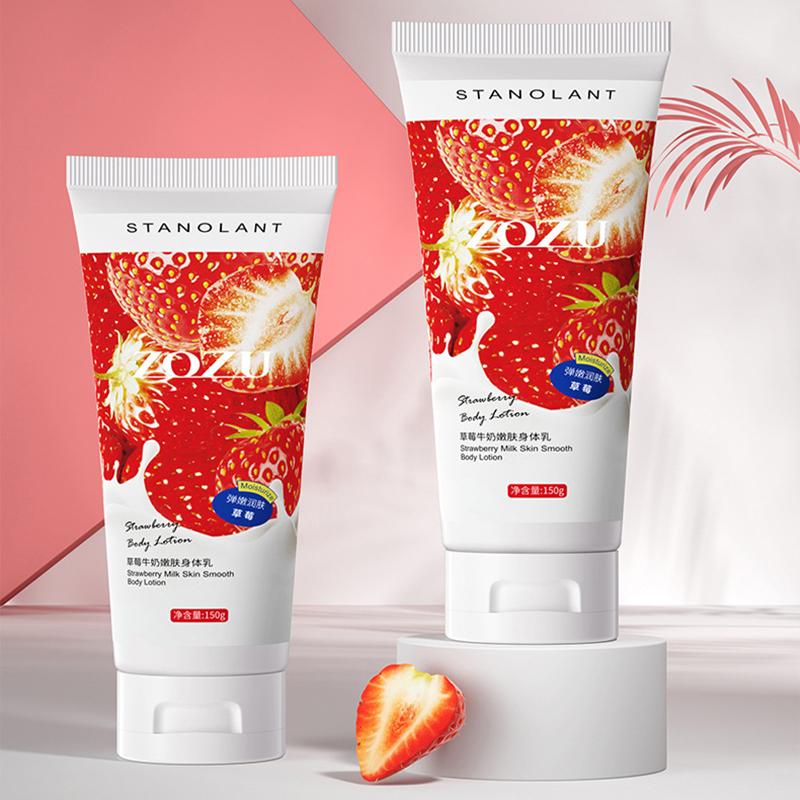 Strawberry Milk Rejuvenating Body Lotion Moisturizing Improves Roughness Brightening Skin Refreshing Care Body Cream