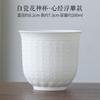 1 PC Boutique Suet Jade White Porcelain Teacup Handmade Embossed Heart Sutra Tea Cup Travel Tea Bowl Master Cup Meditation Cup