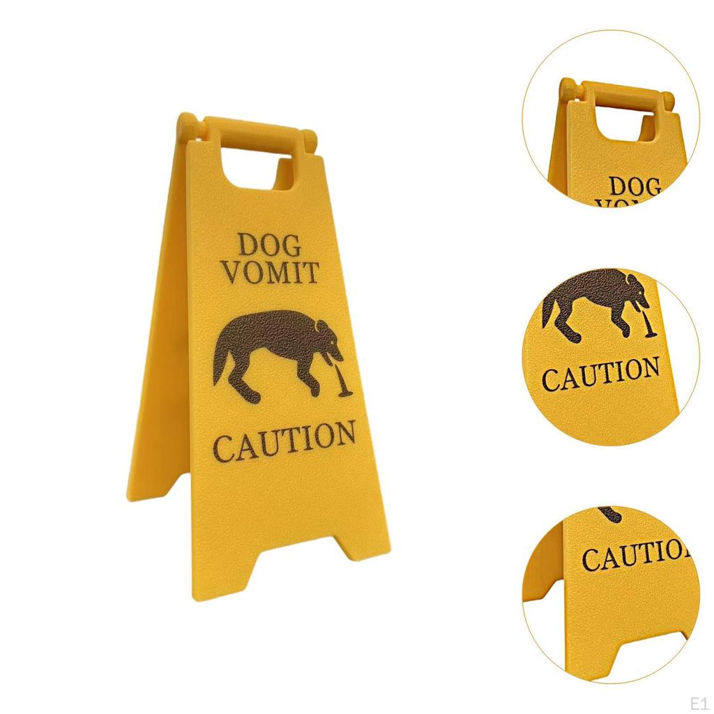 Dog Vomit Caution Sign Warning Funny Trick Gift Tabletop Decoration