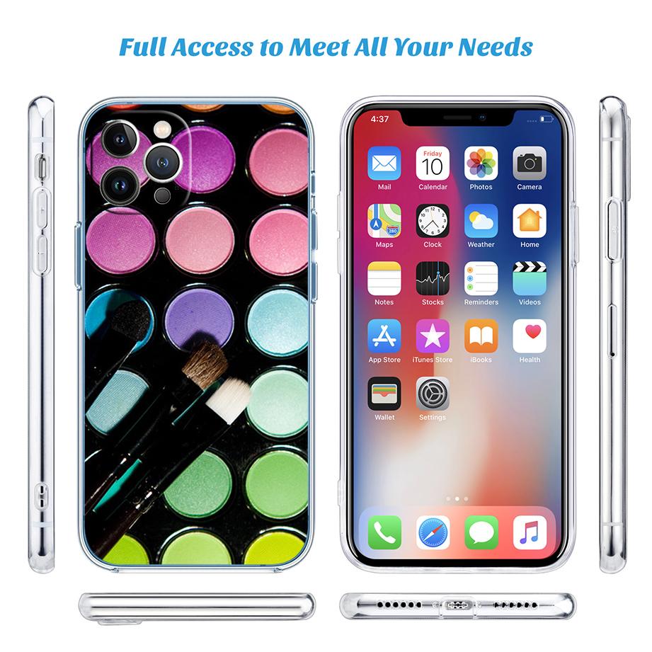 Cosmetics Eyeshadow Palettes Transparent Phone Case for Samsung Galaxy A04 A04S A14 A23 A34 A54 M23 M33 M52 M53