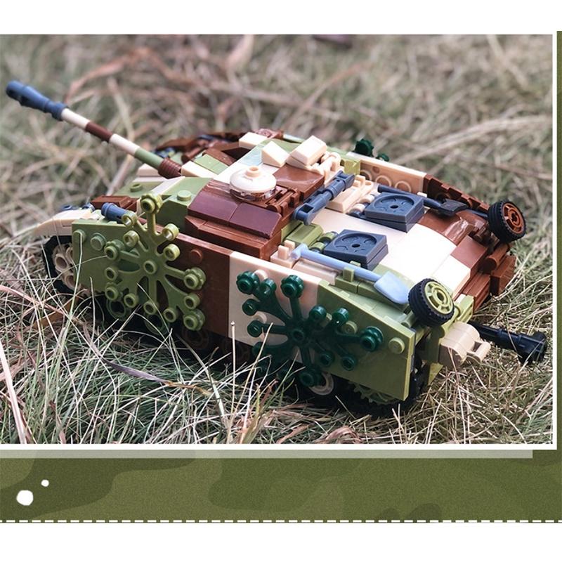 524Pcs WW2 0858 Armored Fighting Tank Model Building Blocks Military Army Series UK US Style Children's Toy Bricks Birthday Gift