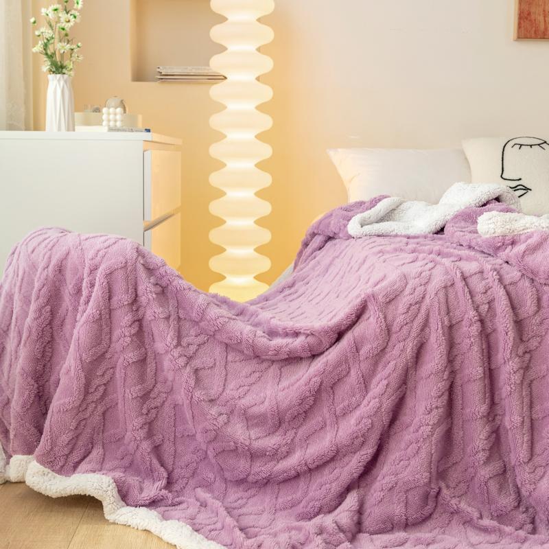 Flannel Double-sided Blanket, Soft Warm Polyester 100% for Winter, 100x150 150x200 200x230