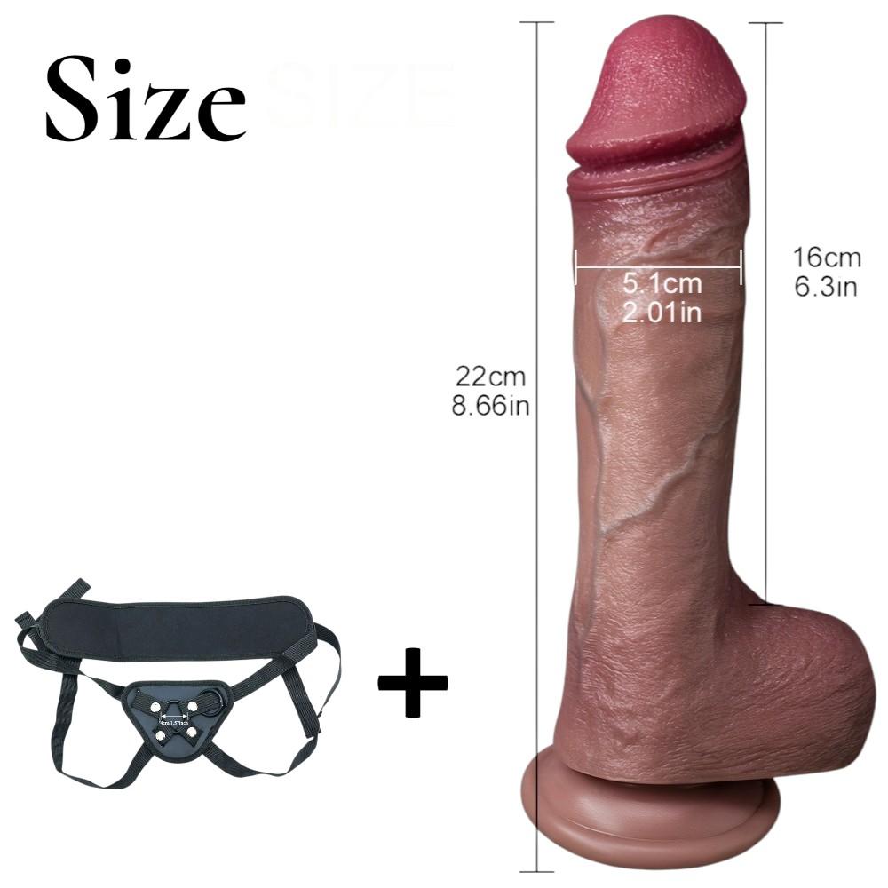 Realistischer tragbarer Dildo mit verstellbarem Gurt – Abnehmbares Strap-On-Sexspielzeug für Frauen und lesbische Paare, langlebig und komfortabel.