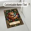 Cat Theme Crystal Velvet Rug Personalized Custom Name Text Soft Floor Mat Home Decor