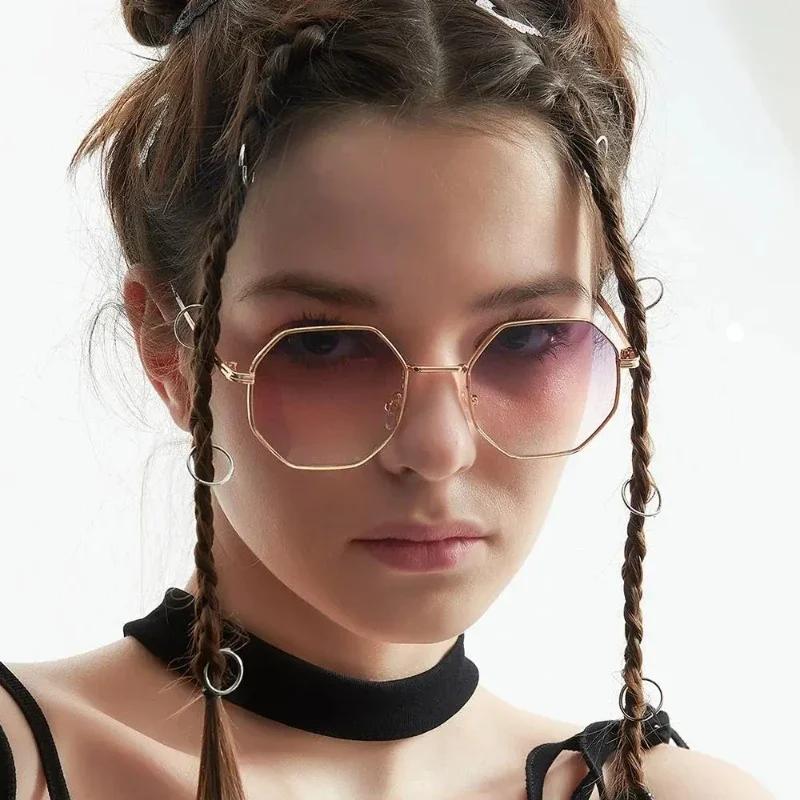 Sunglasses For Women Polygon Metal Sunglasses Vintage Frame Men Luxury Brand Design Sun Glasses Women Mirror Gafas De Sol Uv400