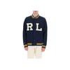 Polo Ralph Lauren Letter Embroidery Striped Trim Single-Breasted Jacket Men Jackets Dark-Blue 710878501-001
