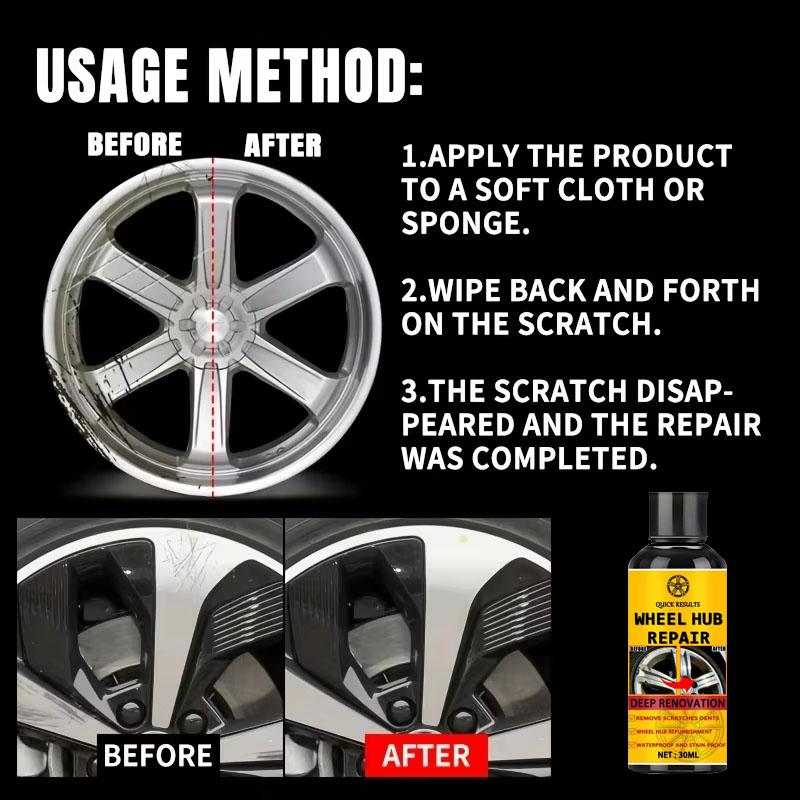 Automobile wheel rim scratch reconditioning paste, tire rim scratch paint repair paste - aluminum alloy wheel hub repair