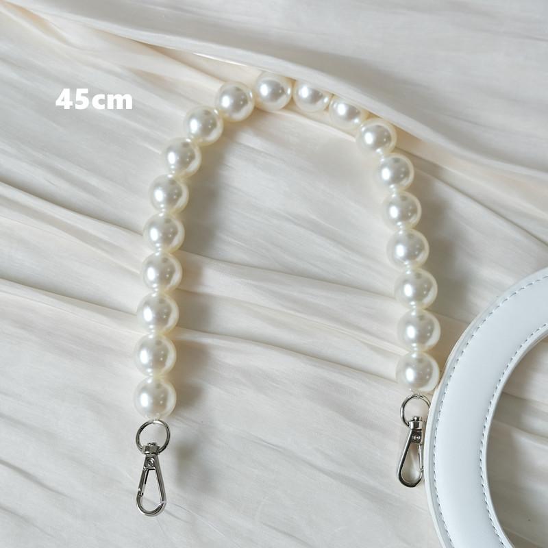 New Fashion Woman Handbag Accessory Parts PVC Pearl Acrylic Resin Chain Luxury Solid Strap Women Shoulder Clutch Handle Chains
