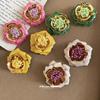 Stahlnadel tropfendes Öl Dopamin Blume Ohrstecker Retro Temperament Süß Nische Elegante Ohrringe Leichter Luxus Ohrringe
