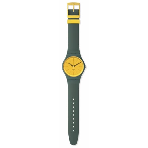Swatch GOLD IN THE GARDEN Watch SO29G103 Green