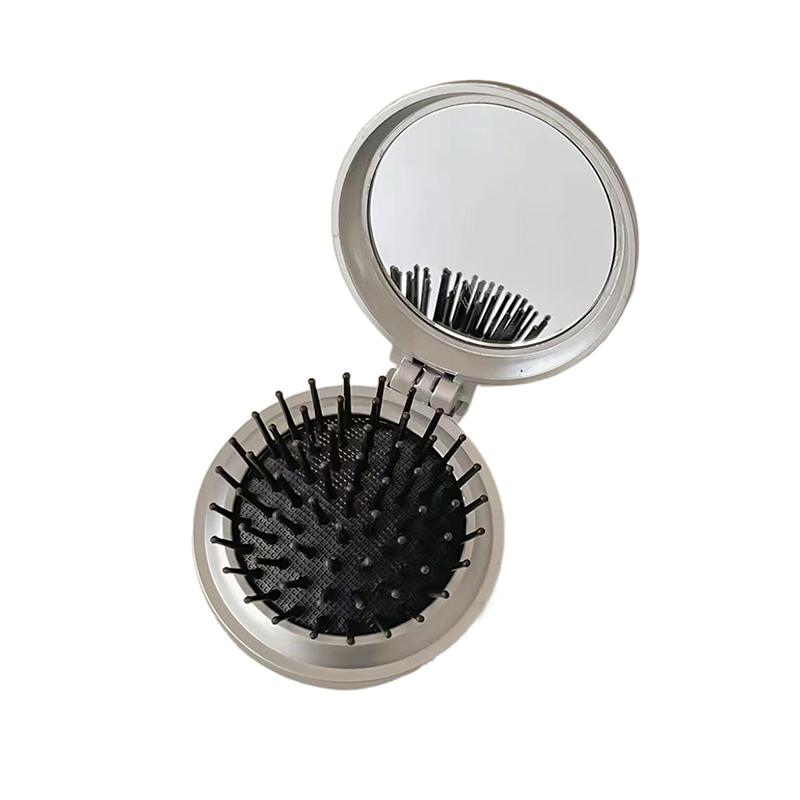 

Мини-расческа для волос, складная массажная расческа, массажная головка, антистатическая портативная дорожная расческа для волос, расчески для волос для девочек с зеркалом серебряный